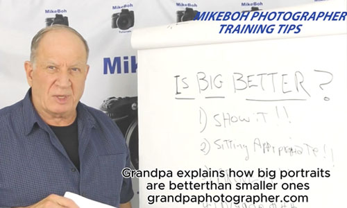 [Whiteboard] PHOTOGRAPHER TRAINING TIPS IS BIG BETTER